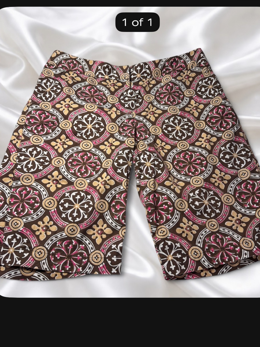 Tommy Bahama cotton Brown Geometric Print Bermuda Shorts size 6